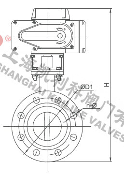 D941X不銹鋼電動(dòng)法蘭蝶閥外形結(jié)構(gòu)圖